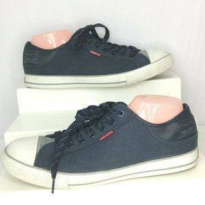 Levis Sneakers Stan Buck Blue White Canvas Lace Up Size 11 Mens US Red Tab